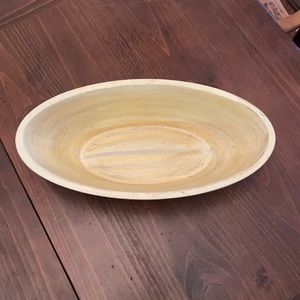 Oval decorative wood bowl